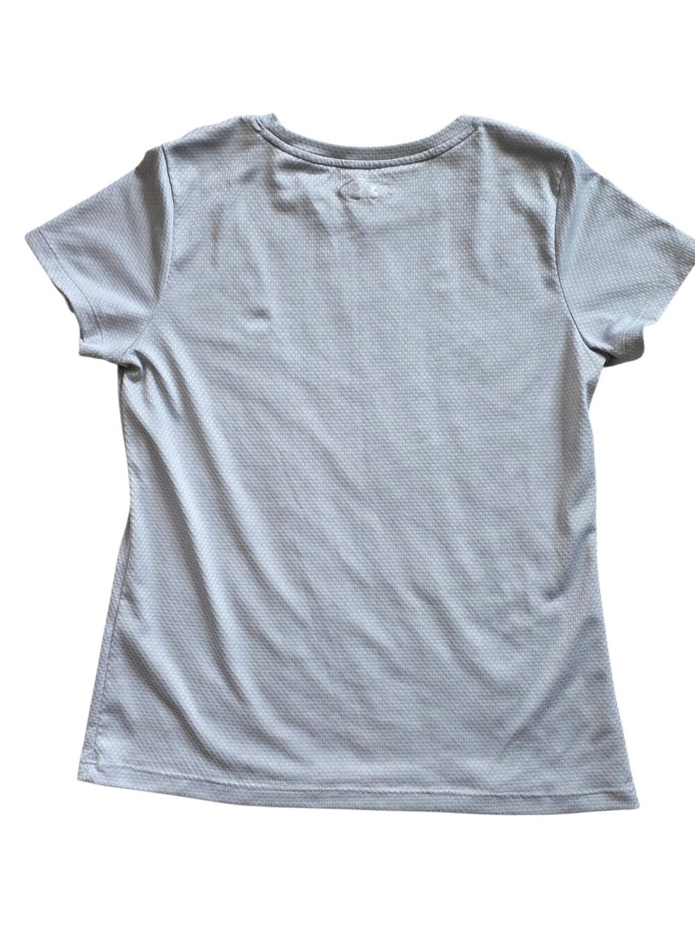 Under Armour Medium Gray Silver Heat Gear Honeycomb Knit Athletic Shirt - Picture 3 of 7